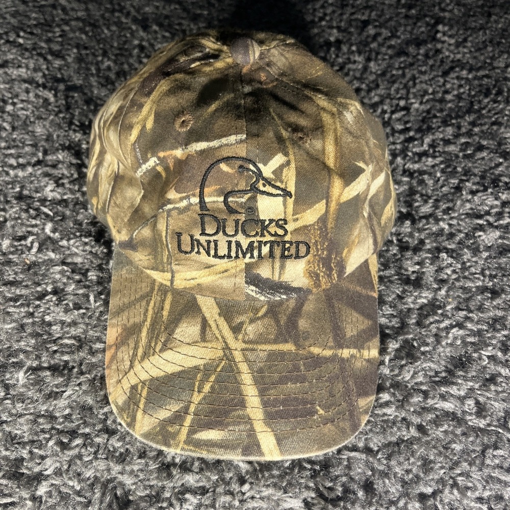 Ducks Unlimited Camouflage Hat Embroidered Harshbarger Ace‎ Gridley On Back